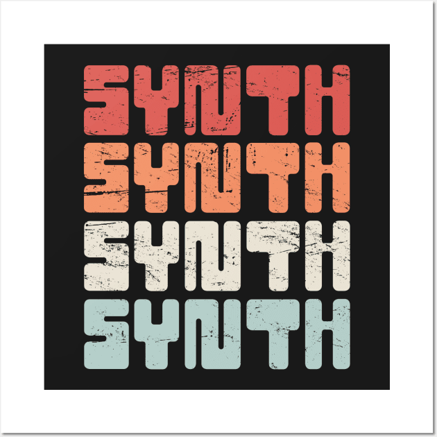 Retro 70s SYNTH Text Wall Art by MeatMan